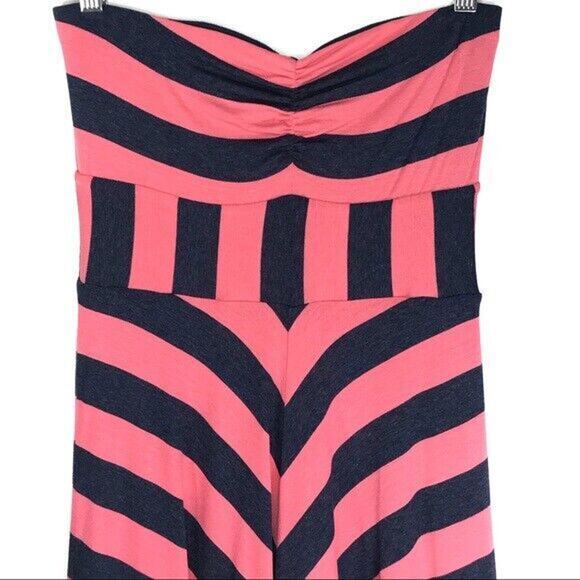 Ella Moss Womens Dress Size S Pink Navy Stripe Tube Sleeveless‎ - Picture 4 of 7